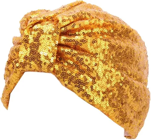 Vista 8 de Turbante Decou S232. Turbante plisado con lentejuelas brillantes para el cabello
