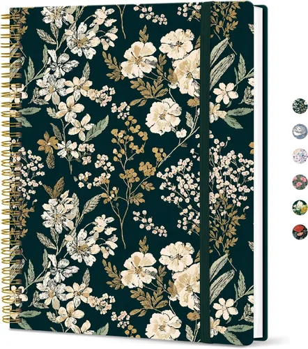 Vista 35 de Taja Diario Grande con Líneas en Espiral para Mujeres, Cuadernos de 8.5" x 11" para Trabajo con Rayado Universitario, Cuadernos A4 Estéticos Bonitos