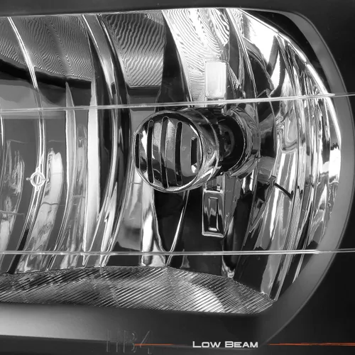 Vista 4 de Par de faros delanteros de reemplazo, conductor/pasajero, equipo original, negros, para Chevy Trailblazer.