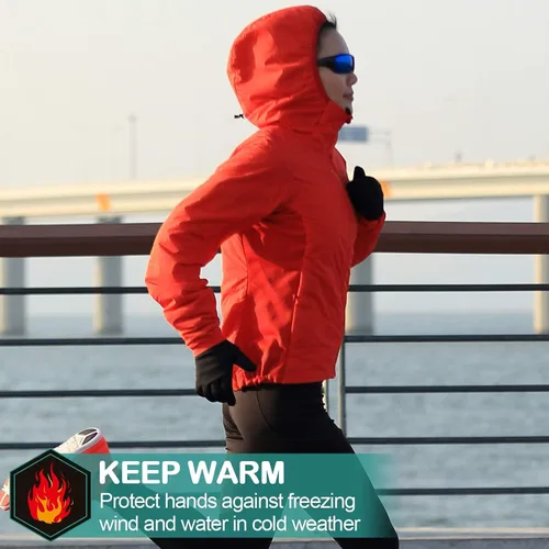Vista 2 de Cevapro Guantes de invierno ligeros para mujeres y hombres con forro para pantalla táctil abrigados para correr hacer senderismo y ciclismo