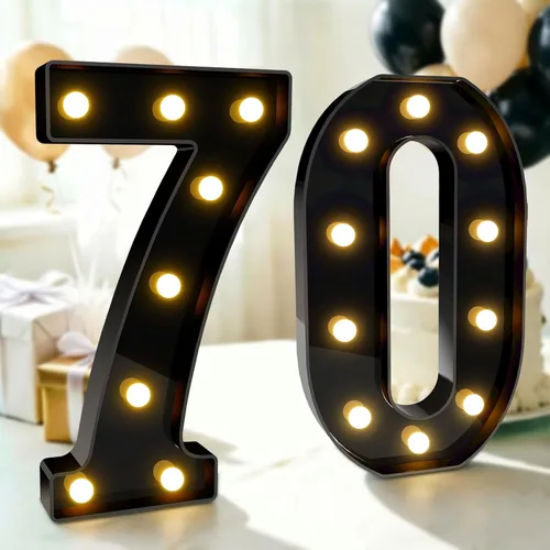 Vista 40 de Pooqla - Números iluminados negros, decoraciones de cumpleaños 50 para hombres Number 50