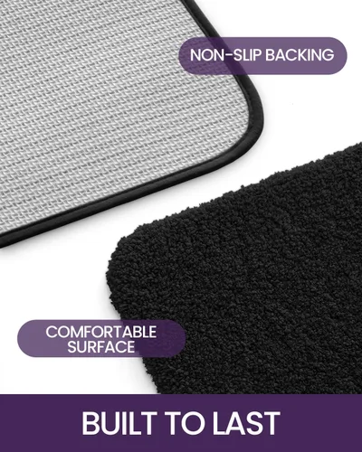 Vista 4 de DEXI Alfombra de baño de 36 x 24 pulgadas, extra suave y absorbente, lavable, antideslizante, gruesa, alfombra para suelo de ducha, bañera