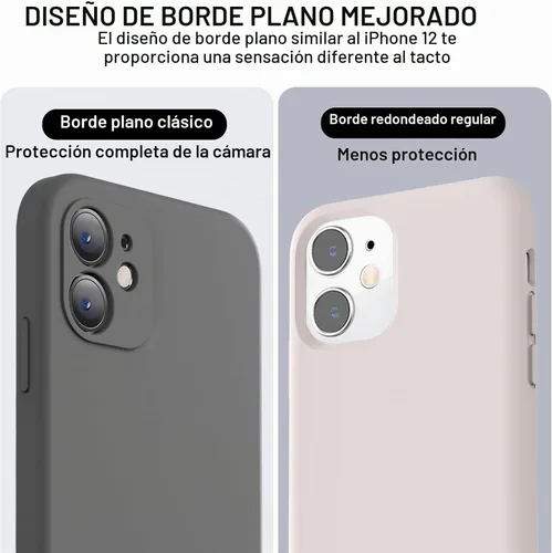 Vista 3 de Vooii Funda compatible con iPhone 11, silicona líquida mejorada con bordes planos, protección de cámara, forro de microfibra antiarañazos suave Gris