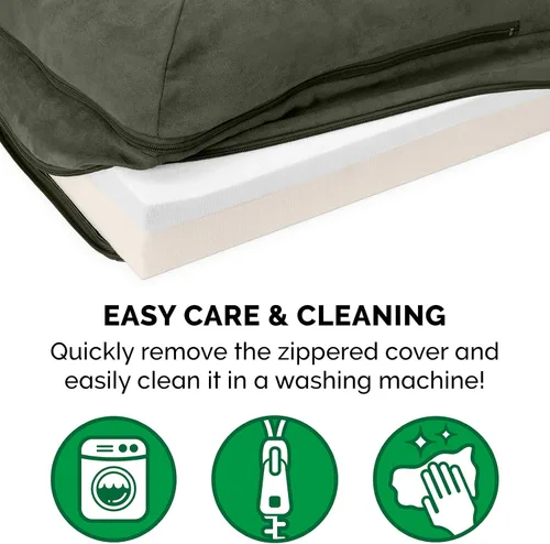Vista 8 de Furhaven Cama para Perros de Espuma Viscoelástica para Perros Medianos/Pequeños con Refuerzos Extraíbles y Funda Lavable, Para Perros de Hasta 35
