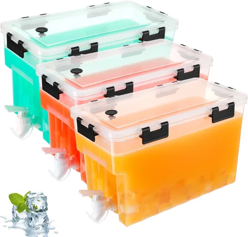 Vista 7 de Zhehao Dispensador de bebidas de 1.5 galones para refrigerador con grifo, dispensador de agua con tapas, dispensador de bebidas heladas para bebidas
