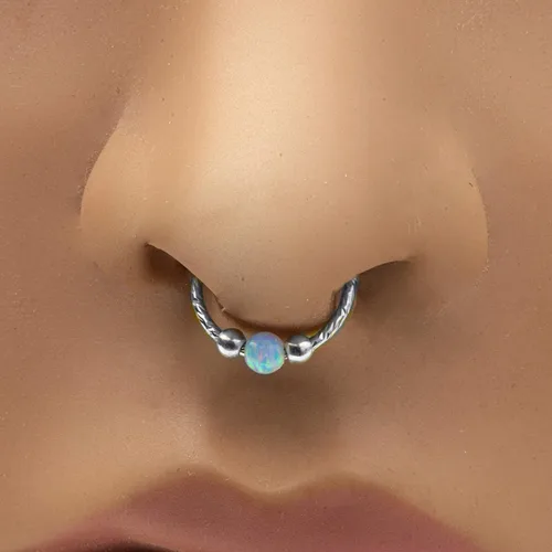 Vista 13 de Fake Opal Septum Rings