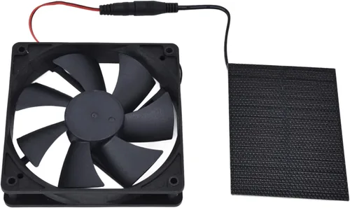 Vista 7 de Yosoo Ventilador solar portátil de 3 W, kit de ventilador de ventilación con panel solar, ventilador de control automático para casa de pollo