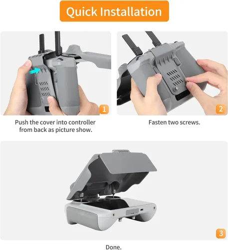 Vista 7 de 2 en 1 parasol parasol Joysticks Protector para mando a distancia DJI RC/RC 2, accesorios de protección de pantalla compatibles con DJI Mini 3