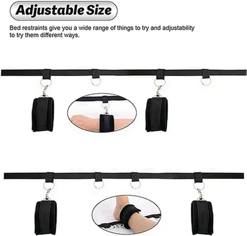 Vista 2 de Correas de cama King para adultos, correas de amarre para adultos, juguetes de dormitorio, correas de cama para tamaño Queen, correas de cama
