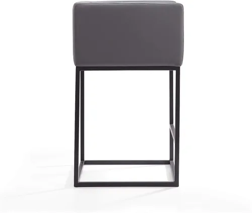 Vista 5 de Manhattan Comfort Embassy - Taburete de bar de metal gris y negro de 34 pulgadas