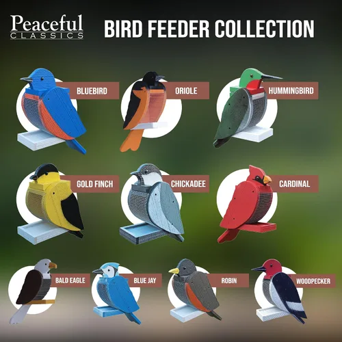 Vista 5 de Comedero para pájaros colgante al aire libre, comedero de madera con forma de pájaro de orientola con cabezal de recarga fácil, comederos