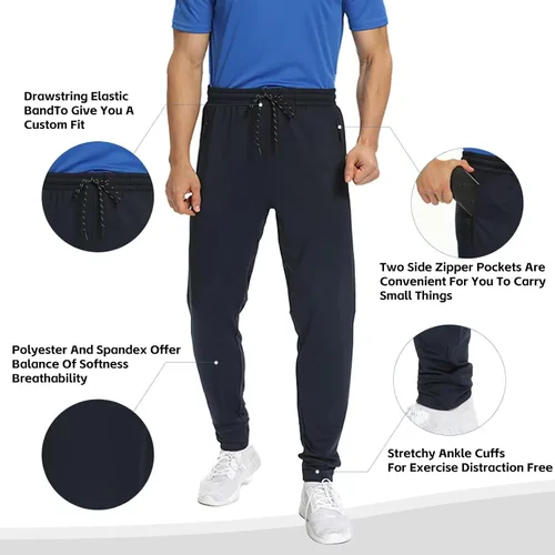 Vista 5 de Paquete de 12 pantalones deportivos para hombre, pantalones deportivos de entrenamiento para hombre, pantalones deportivos con bolsillos