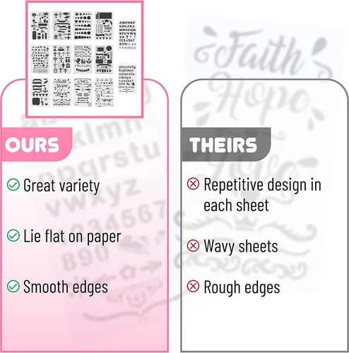 Vista 4 de Mr. Pen - Juego de plantillas para diario bíblico, 4.2 x 7 pulgadas, 14 hojas Plastic Stencils for Bible Study, Journals, Planners, Scrapbooking