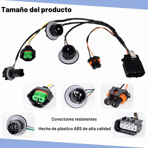 Vista 2 de Arnés de cableado de faros compatible con GMC Sierra 1500 2500 3500 2007-2014 reemplazo del conector de arnés de cableado de faros # 15841610