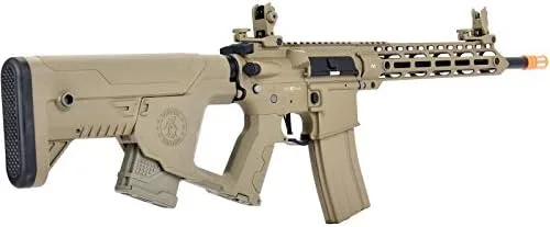 Vista 4 de Lancer Tactical Enforcer Blackbird AEG Rifle con Alpha Stock Low FPS TAN 350 FPS