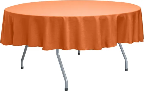 Vista 68 de Ultimate Textile Mantel redondo reversible Shantung Satin Majestic de 84 pulgadas, color rosa hielo