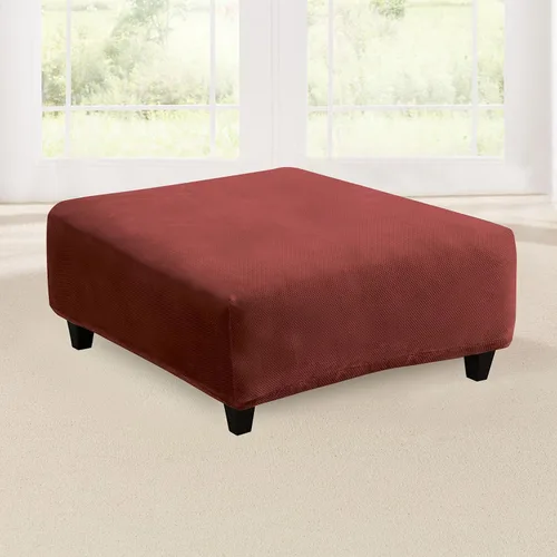 Vista 31 de Sure Fit Home Décor Funda Elástica de Piqué para Cojín Box de Otomana de Gran Tamaño de Una Pieza, Ajuste Elástico, Poliéster/Spandex, Lavable a