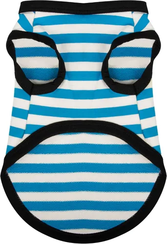 Vista 14 de Paiaite 3 piezas de camisa para perro a rayas de color oscuro, camisas sin mangas de algodón para cachorros, ropa transpirable para mascotas