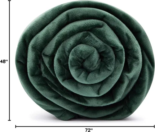 Vista 8 de TONGDADA - Funda para manta con peso de tela Minky (verde oscuro, funda de edredón de 48 x 72 pulgadas)