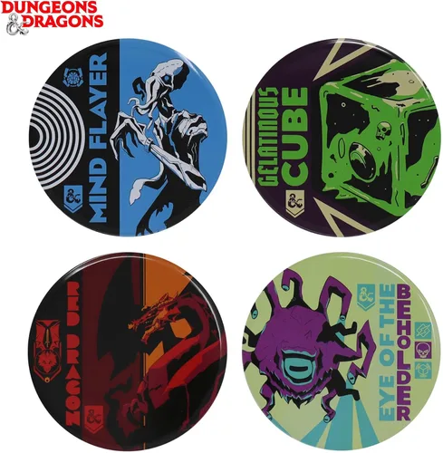 Vista 2 de Dungeons & Dragons Monsters - Juego de posavasos de metal (4 piezas)