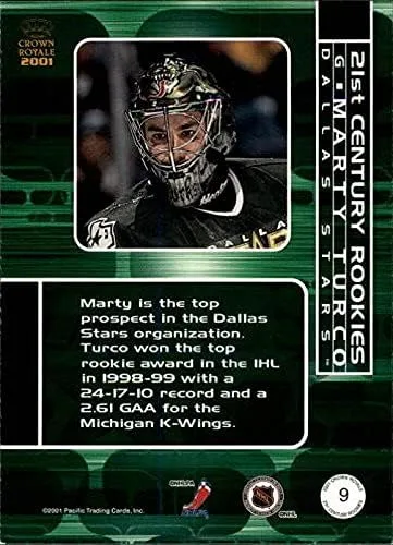Vista 2 de 2000-01 Crown Royale 21st Century Rookies #9 Marty Turco