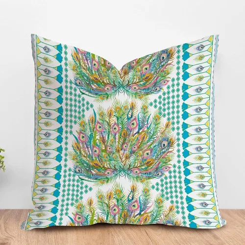Vista 56 de ArogGeld Funda de cojín con flores verdes y blancas con flores grises y negras y hojas verdes en estilo chinoiserie, funda de almohada cuadrada