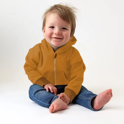 Vista 2 de ZOELNIC Ropa con capucha para bebé niño para otoño e invierno, sudadera de manga larga con estampado de letras