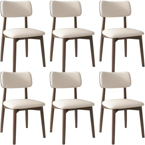 Vista 46 de YVYKFZD Solid Wood Dining Chairs, Kitchen Chairs Set with Curved Backrest, Leather Upholstered Dining Room Chair, Armless Living Room Chair, for