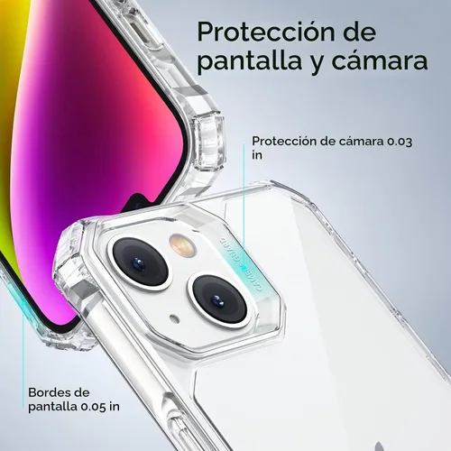 Vista 4 de ESR Funda para iPhone 14/iPhone 13, protección de grado militar con esquinas que absorben los golpes, parte trasera acrílica resistente a