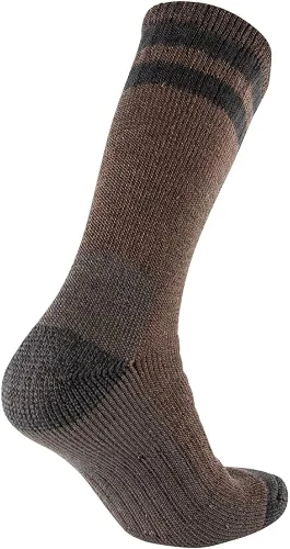 Vista 6 de CEREBRO Calcetines de lana merino para hombre, calcetines acolchados a media pantorrilla, que absorben la humedad, calcetines de senderismo