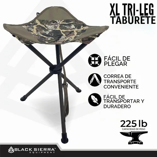 Vista 5 de Black Sierra Taburete de caza plegable, asiento portátil ligero, 225 libras Axs Ranger Camo