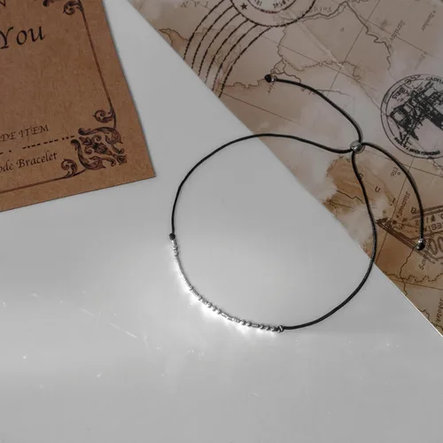 Vista 6 de Pulseras de código morse para mujer, pulsera inspiradora regalos para amigos, pulseras de plata, regalos únicos motivacionales, pulseras de código