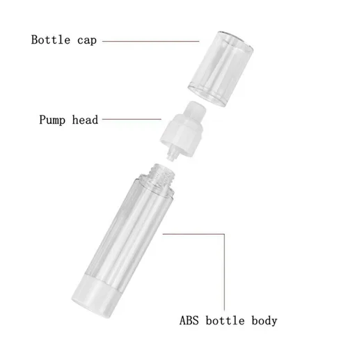 Vista 6 de 3 botellas de bomba sin aire de viaje, botellas de bomba sin aire, dispensador de bomba de maquillaje, botella de tamaño de viaje