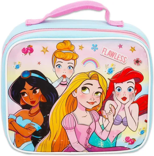 Vista 2 de Disney Princess - Lonchera para niños y niñas, paquete con bolsa de almuerzo aislada, más