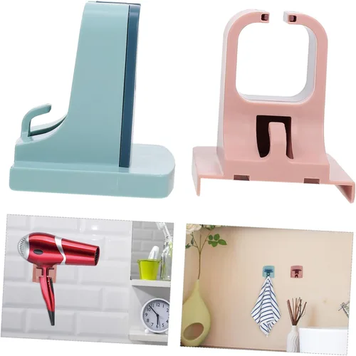 Vista 2 de Soporte para secador de pelo, soporte para escoba, organizador de secador de pelo, almacenamiento para secador de pelo, estante para secador