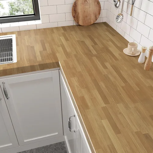 Vista 2 de Jeweluck Papel tapiz de madera para despegar y pegar, papel de contacto de madera para gabinetes, 15.7 x 118.1 pulgadas, papel tapiz de grano