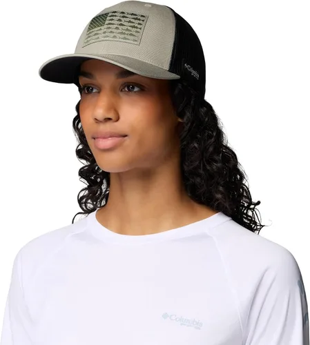 Vista 211 de Columbia Gorra de bola de malla Bandera antigua de malva/blanco/pescado