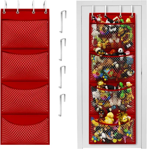 Vista 12 de Honeyera The Original - Almacenamiento de animales de peluche (patentado) – Organizador sobre la puerta para rellenos, juguete de peluche/hamaca