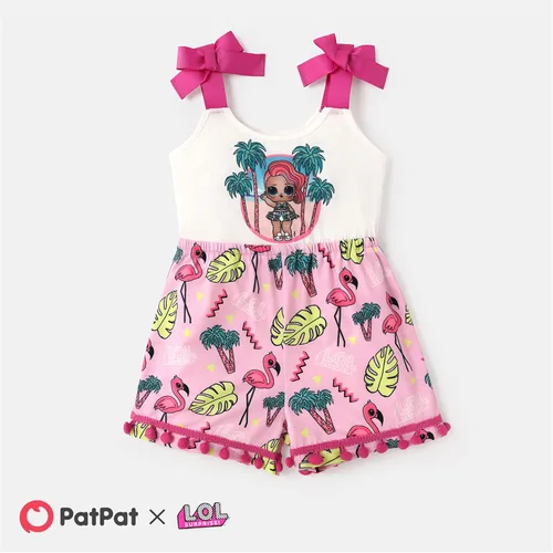 Vista 6 de L.O.L. Surprise! Mono sin mangas para niñas con lazo y bloques de color, color blanco, 2-6 años