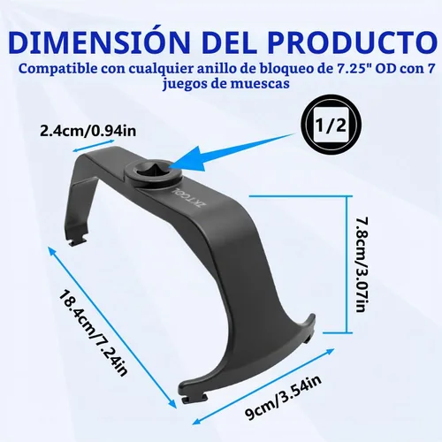 Vista 7 de ZKTOOL 6599 Herramienta de anillo de bloqueo del tanque de combustible, herramientas de instalación y extracción de emisores de bomba