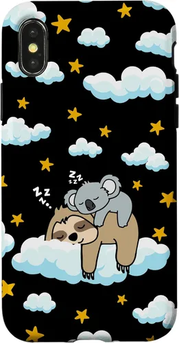 Vista 5 de Funny Sleeping Sloth with Baby Koala Mama Bear Napping Gift Case for iPhone 17