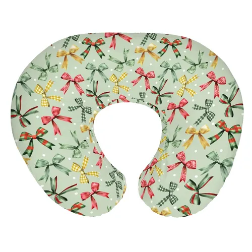 Vista 17 de Fundas de almohada de lactancia con lazos de Navidad para niños y niñas, fundas de almohada de lactancia a cuadros para lactancia materna, cintas