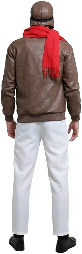 Vista 4 de Coskidz Disfraz de piloto vintage para hombre, con gafas, bufanda y sombrero