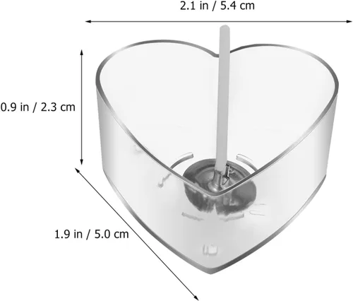 Vista 9 de Beavorty Juego de 100 mechas con 40 portavelas de plástico transparente, 10 unidades cada uno en forma de corazón cuadrado redondo