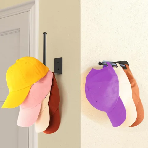 Vista 5 de Durmmur Paquete de 2 Percheros para Gorras de Béisbol, Organizador de Sombreros de Acero Inoxidable para Gorra de Béisbol, Organizador