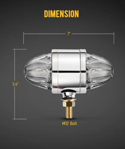 Vista 5 de Partsam - 1 luz de cristal de sandía de doble cara, luz LED ámbar roja de doble cara, señal de giro LED, carcasa de aleación de zinc, montura