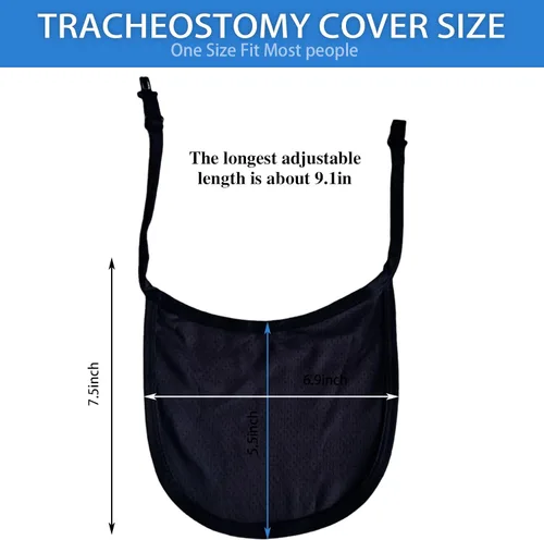 Vista 3 de Protector de tráquea ajustable para el cuello, a prueba de polvo, 2 unidades Con correa ajustable para el estoma del cuello, cuidado transpirable