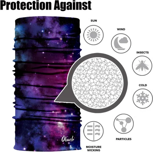 Vista 7 de Obacle Bandana sin costuras, máscara facial rave, para mujeres y hombres, para protección contra el polvo, el viento y el sol