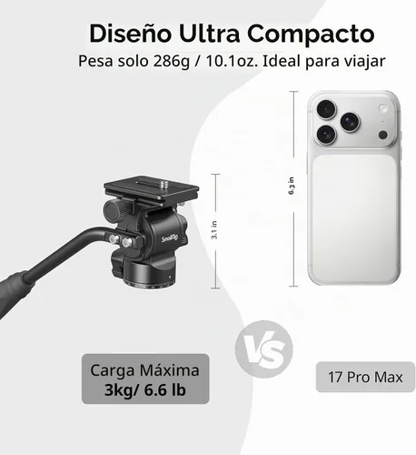 Vista 6 de SmallRig Cabezal de video compacto con placa de liberación rápida para Arca