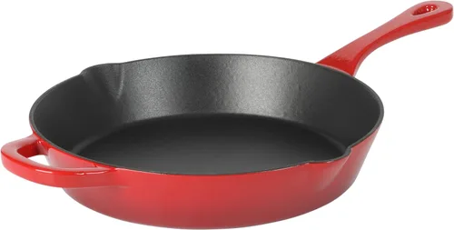 Vista 11 de Crock-Pot Sartén de hierro fundido esmaltado europeo de 10 pulgadas - rojo degradado